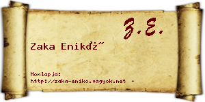 Zaka Enikő névjegykártya